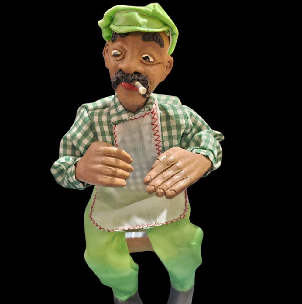 Vintage Handmade Clay Figurine/Sculpture with Cigar